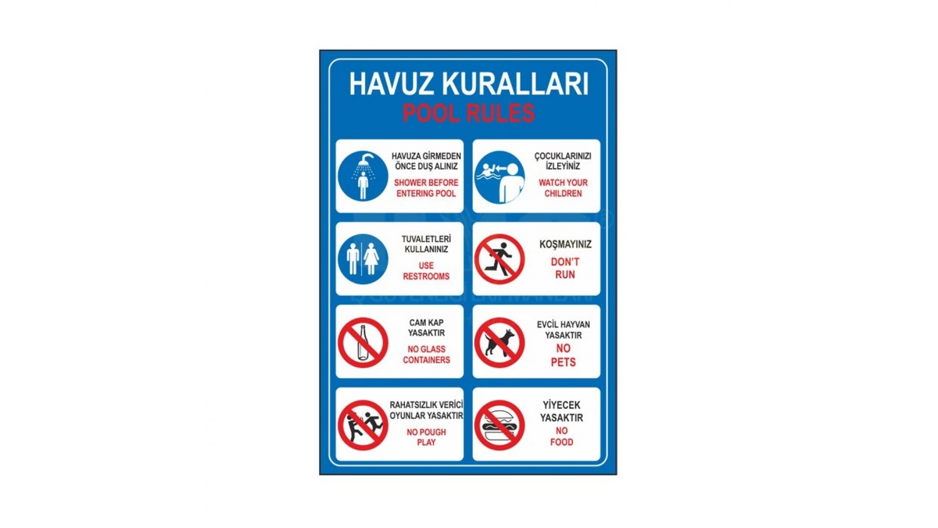 Havuz Kuralları Levhası